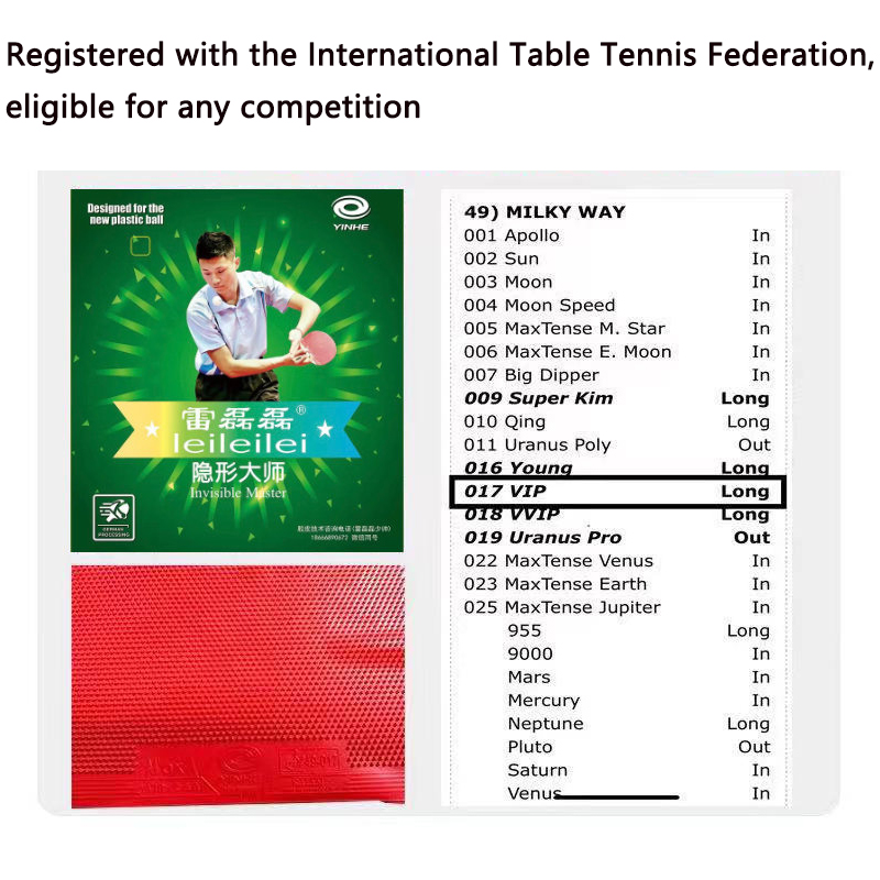 YINHE Long Pimples OX Table Te - Table Tennis Rubber Anti Spin บทวิจารณ์และราคา